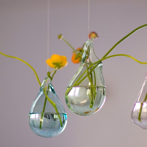 Hand Blown Glass Vases Set of 3 / Hanging Vase / Choose Your Etsy