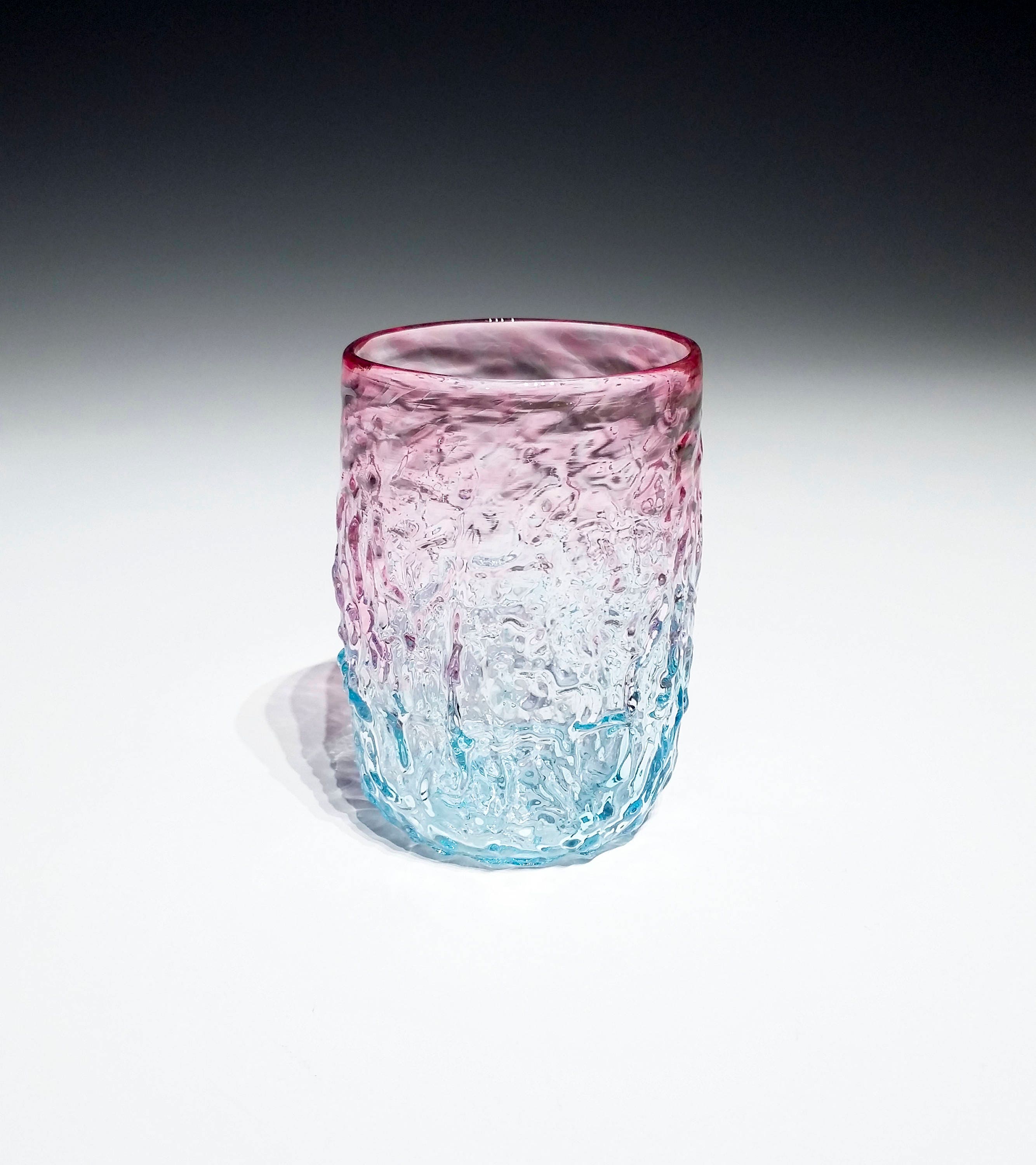 Hand Blown Glasses TwoTone PinkBlue Drinking Glasses Etsy
