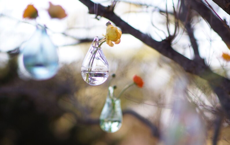 Hand Blown Glass Vases Set of 3 / Hanging Vase / Choose Your Etsy