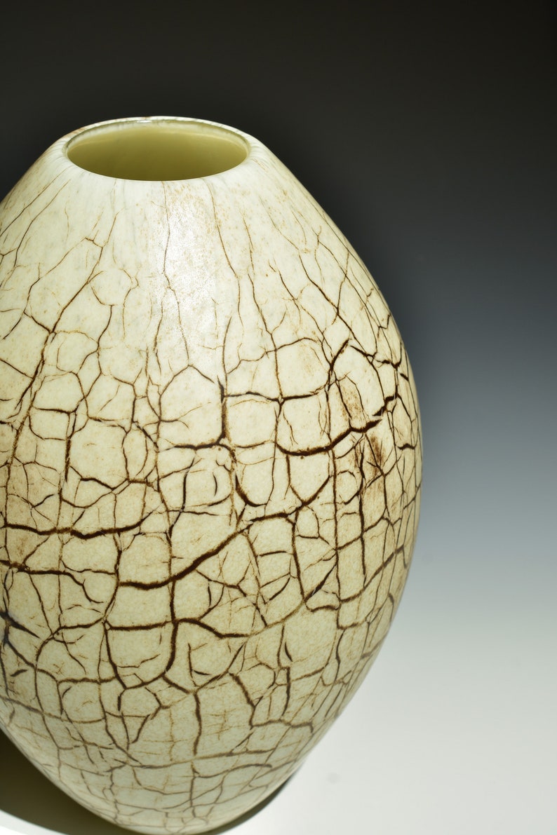 Hand blown Glass Vase Sedona Series Crackle Vase Earthy Etsy