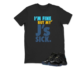 Jordan 11 Gamma Matching Sneaker Tee Shirt , Unisex Shirt Match Sneaker