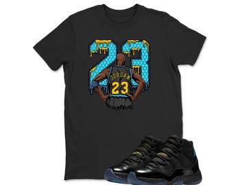 Number 23 Jordan 11 Gamma Matching Sneaker Tee Shirt , Unisex Shirt Match Sneaker