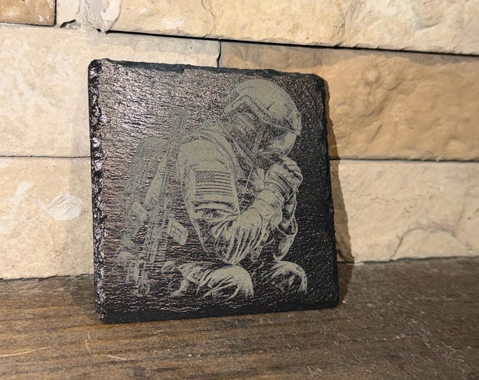 Featured listing image: Engraved US Military Coasters (Set of 4)