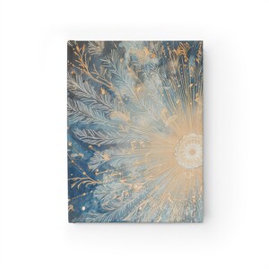 Celestial Bloom Journal - Guldfärgad olinjerad anteckningsbok för skrivande och skissande
