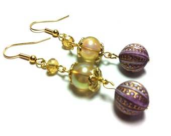 Taj Mahal Gilded Glass Earrings