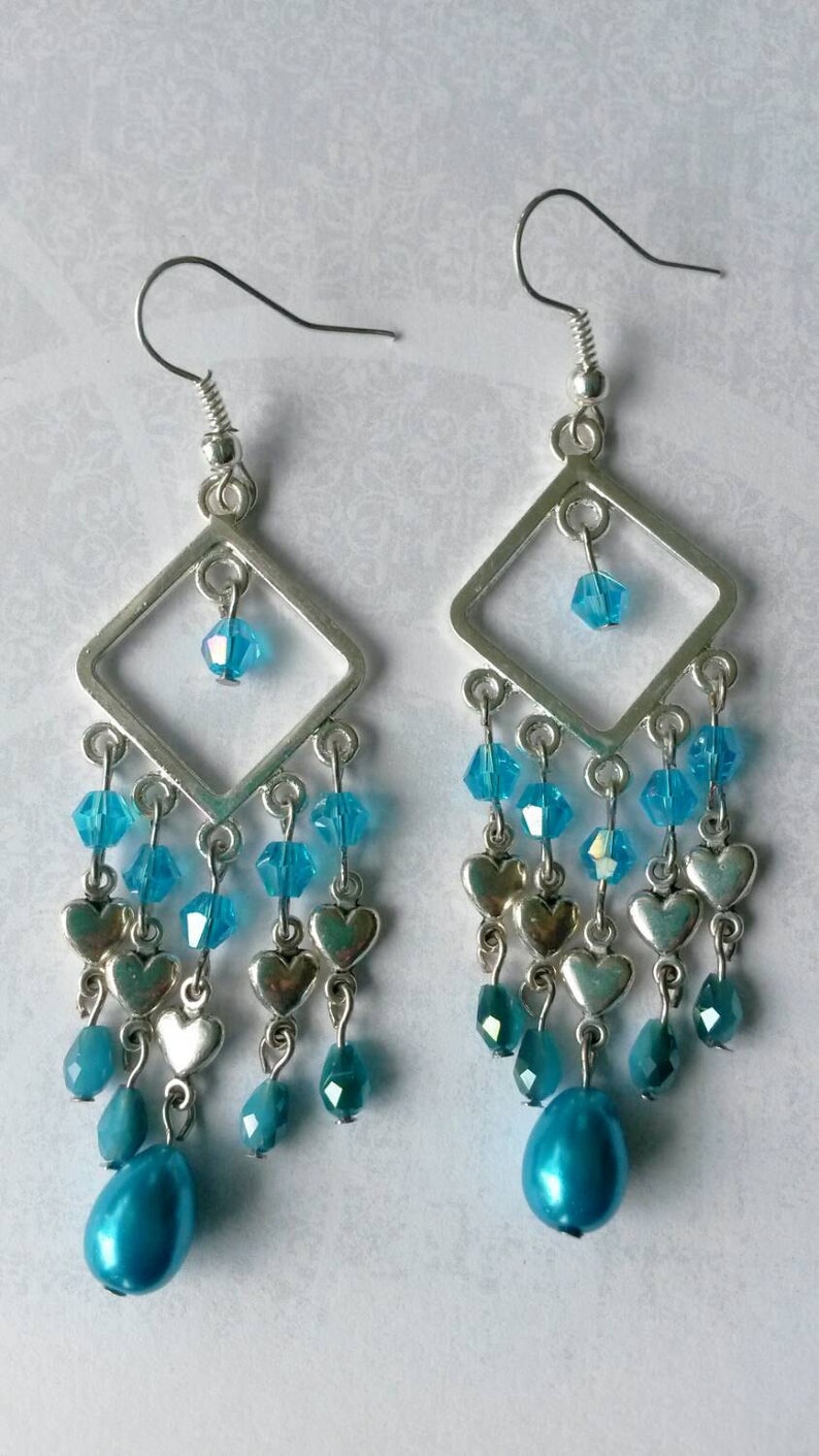 Drops of Blue Chandelier Style Earrings - Etsy
