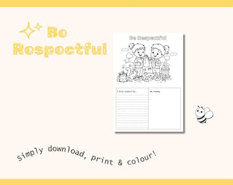 Be Respectful – Printable Colouring Page | Responsibility & Kindness Activity