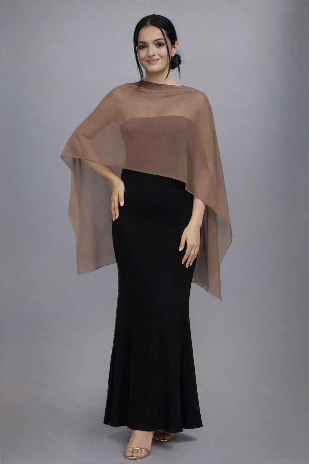 mocha chiffon bridesmaid dresses Mocha Bridesmaid Halter A-Line Sleeveless Floor Length Chiffon Bridesmaid Dresses with Slit