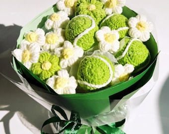 Handmade Tennis Bouquet Crochet Flower Gift Tennis Lover Birthday