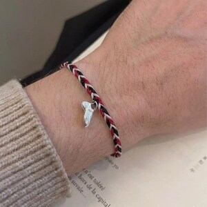 Kletterarmband Silber Kletterschuh Charm Handgemachtes geflochtenes Seil Armband Einstellbar Glücksschnur Outdoor Kletterer Geschenk