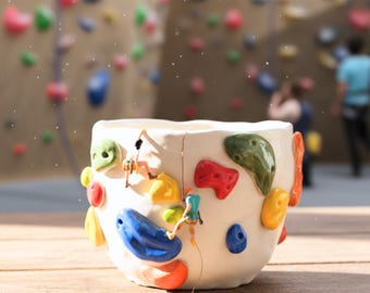 Rock Climbing Mug Custom Name Bouldering Mug Ceramic Climber Coffee Cup Handmade Climbing Gift Gym Lover Outdoor Adventure Mug