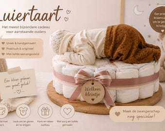 Luiertaart in de vorm van een baby