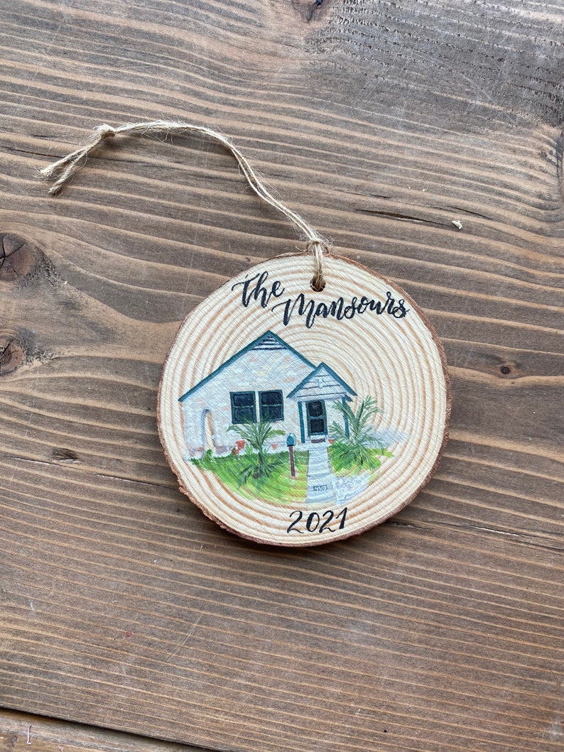 Custom Home Christmas Ornament First Christmas in our New Home Ornament Hand Painted House Gift New Home Owner Gift New House image 6