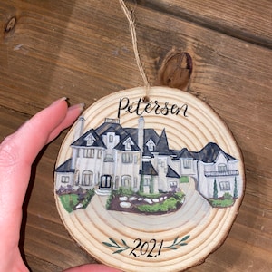 Custom Home Christmas Ornament First Christmas in our New Home Ornament Hand Painted House Gift New Home Owner Gift New House image 4