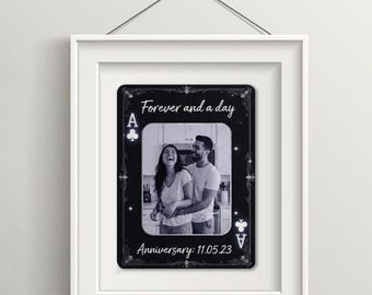 Aangepast hoe gelukkig zijn we, fotoprint speelkaart, aas van mijn hart, jubileumcadeau voor vriend, gepersonaliseerd cadeau voor stel, bewerkbaar canva