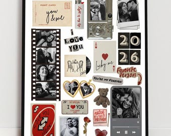 Aangepaste luciferboekfotocollagekunst | Verjaardagscadeau (canvasjabloon, digitale download)