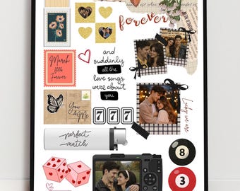 Aangepaste luciferboekgalerijmuurkunst | Gepersonaliseerd cadeau voor koppels (digitale download)