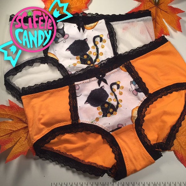 Halloween Kitten Mid-rise Panties by SciFeyeCandy