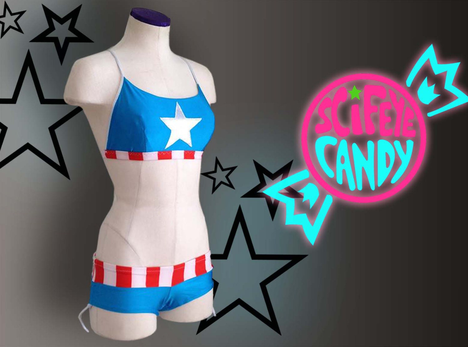 Captain Amerikini HERO KINI by Scifeyecandy Etsy Canada