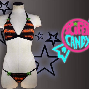 Purple Pumpkin Candy Corn Halloween Thong by Scifeyecandy 