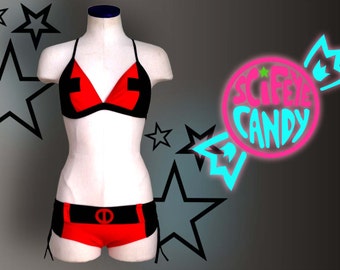 Lady Merc with a Mouth 2.0 Hero-Kini by SciFeyeCandy