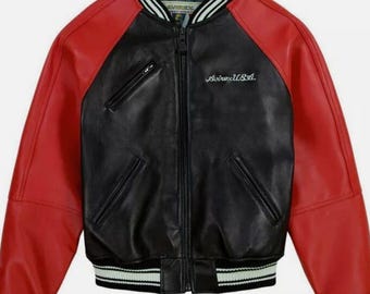 Avirex Limited Edition Track & Field Varsity Leather Jacket - Embroidered, NWT