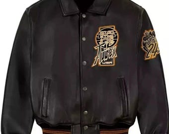 Avirex herrbomberjacka Twin Dragon – Äkta kohud – NWT – Sällsynt