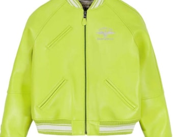 Chaqueta bomber de cuero auténtico Avirex para hombre: estilo americano