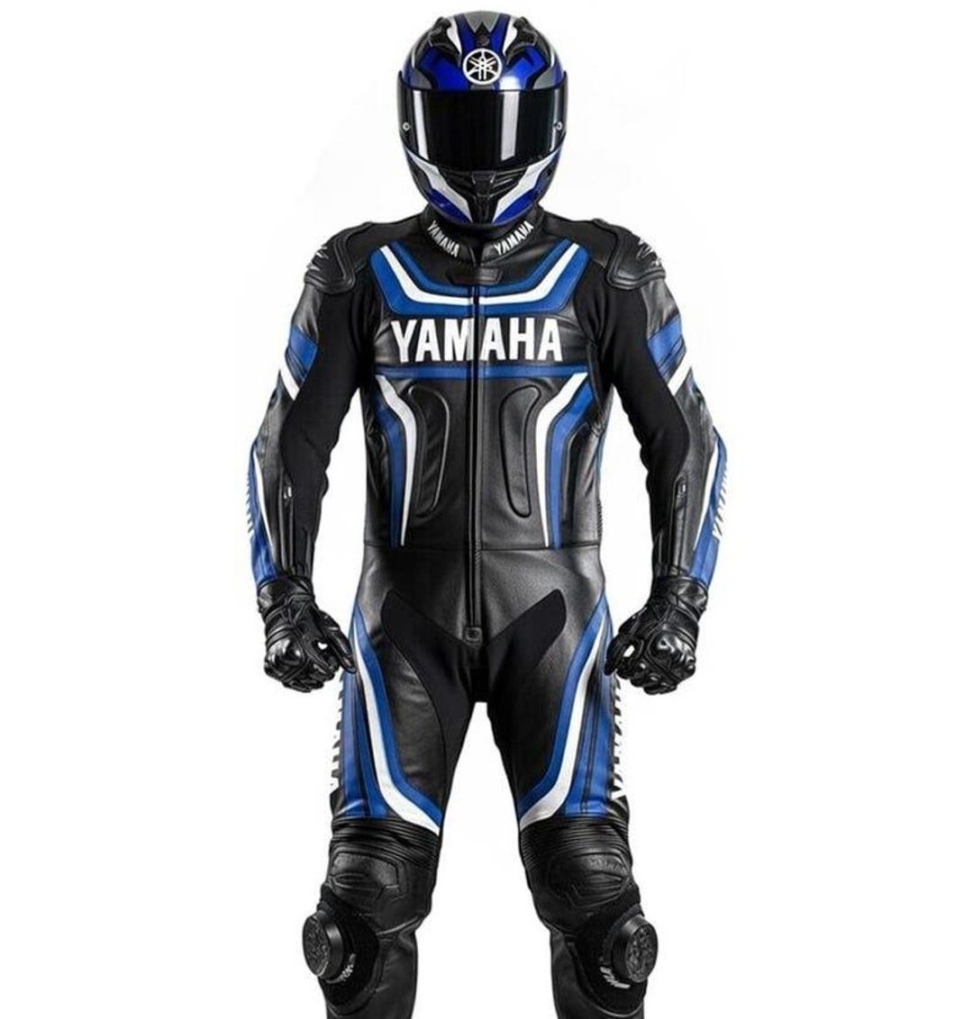 Custom Yamaha Motorcycle Racing Suit | CE Armored Cowhide Leather Biker ...