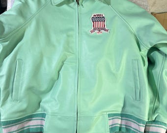 Men’s Real Cowhide Leather Jacket – Green Avirex Bomber Flight Style