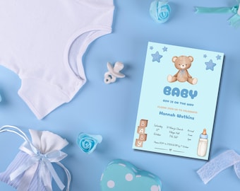 Baby Boy Is on the Way - Baby Shower Invite