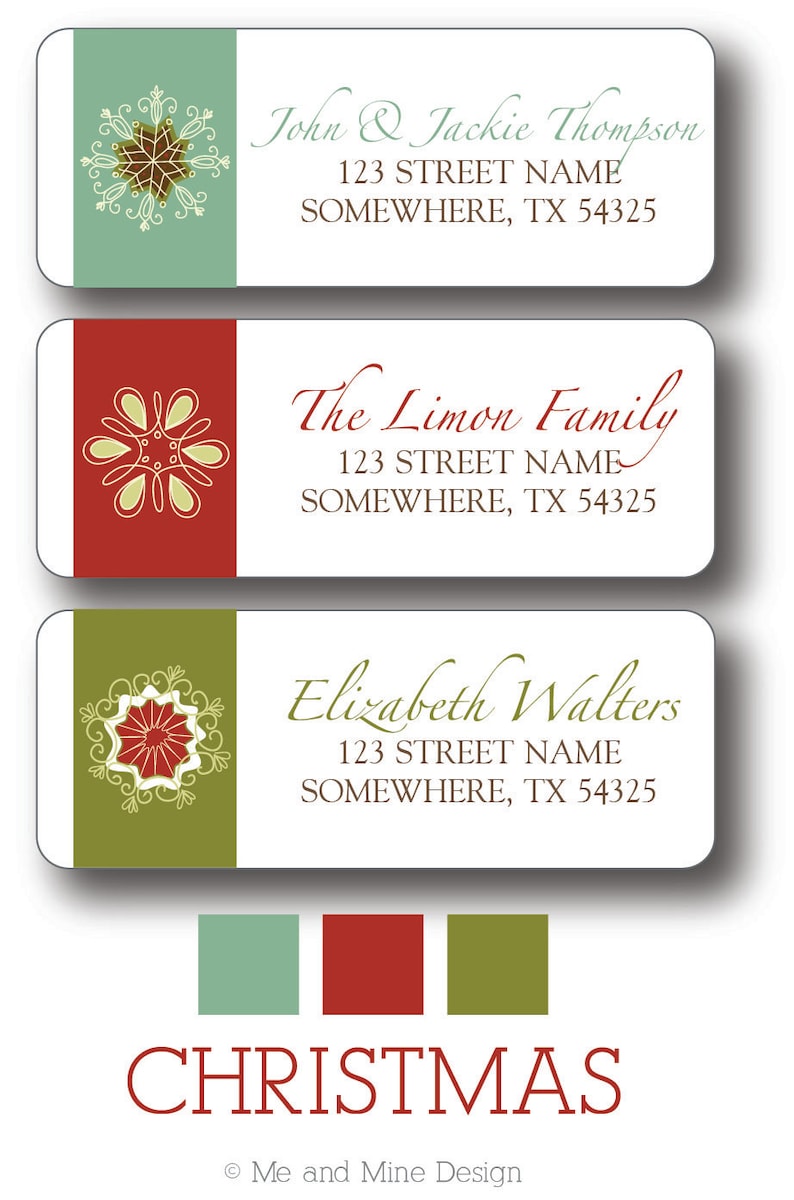 Snowflake Christmas Return Address Labels