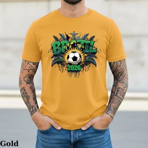 Brazil Soccer T-Shirt 2026, Brazilian Football Fan Tee, Christ the Redeemer Art Shirt, United 2026 Tournament 2026 Brazil Gift, image 5