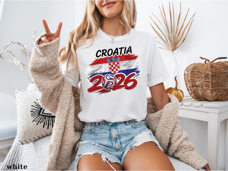 Croatia Football T-Shirt 2026, Croatia Soccer Fan Gift, Croatian Flag Jersey Style Tee, Vatreni Soccer Shirt, Croatia 2026 Men Women Kids image 3