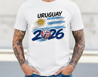 Maglietta Uruguay 2026 Global Soccer, regalo per i tifosi della Celeste, maglietta con la bandiera dell'Uruguay, maglia da calcio di Montevideo, top sportivo unisex