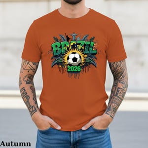 Brazil Soccer T-Shirt 2026, Brazilian Football Fan Tee, Christ the Redeemer Art Shirt, United 2026 Tournament 2026 Brazil Gift, image 12