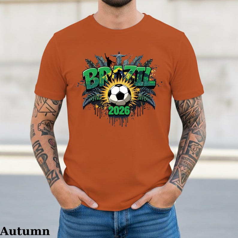 Brazil Soccer T-Shirt 2026, Brazilian Football Fan Tee, Christ the Redeemer Art Shirt, United 2026 Tournament 2026 Brazil Gift, image 12