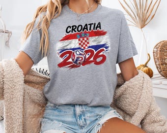 Croatia Football T-Shirt 2026, Croatia Soccer Fan Gift, Croatian Flag Jersey Style Tee, Vatreni Soccer Shirt, Croatia 2026 Men Women Kids