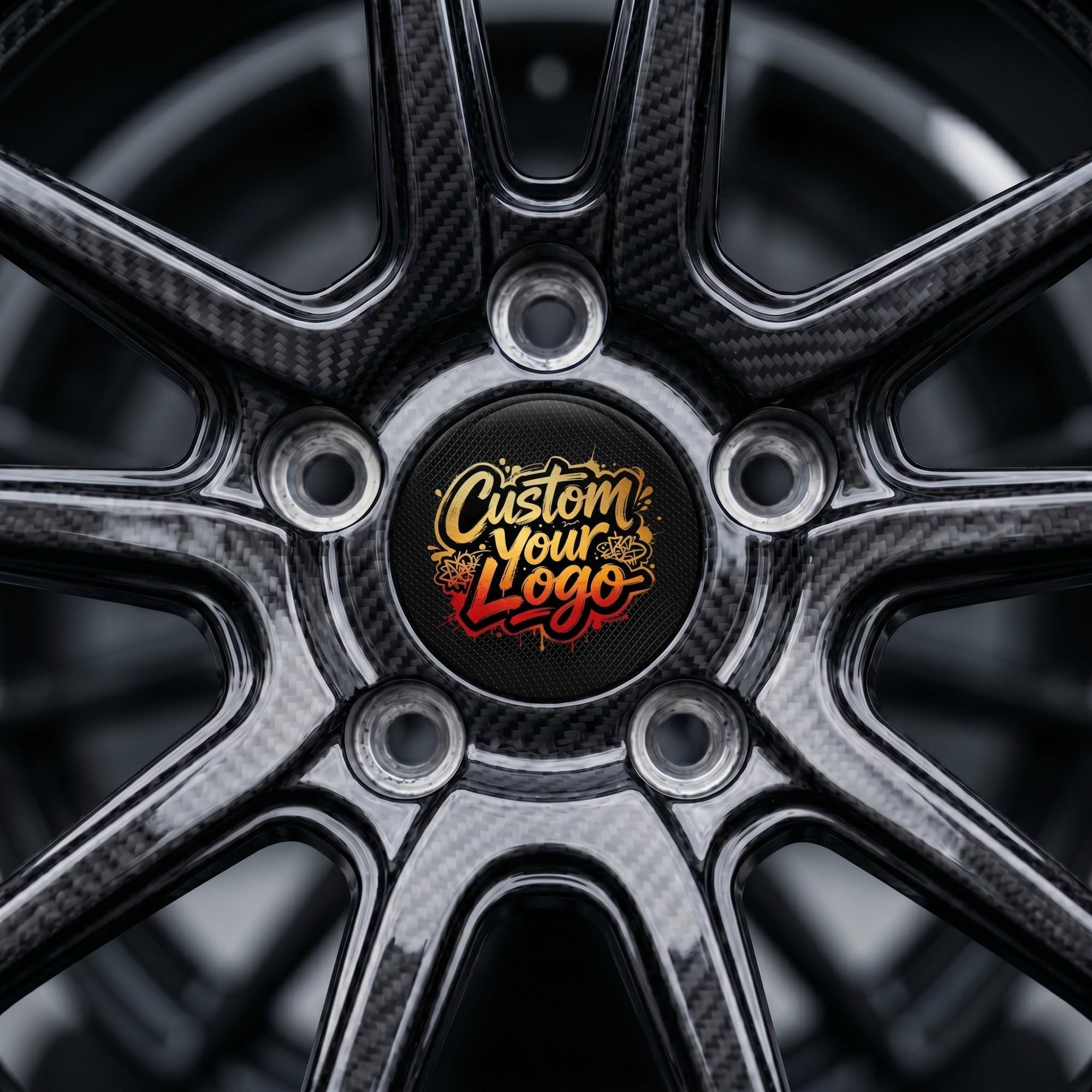 Set of 4 Custom Wheel Center Cap Stickers, 3D Domed Resin Decals for ...