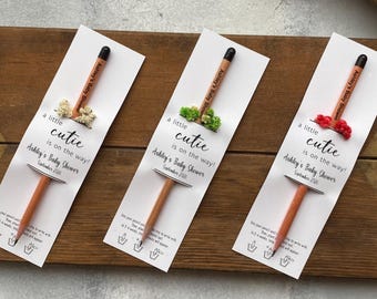 Personalized Baby Shower Pencil Favors in Bulk, Baby Boy Shower Favor, Baby Girl Shower Favor, Seed Pencil Favors for Baby Shower Party
