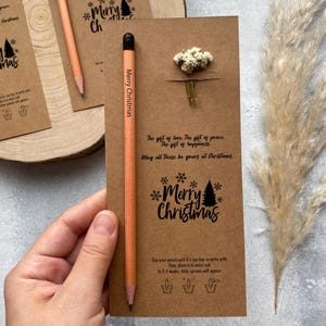 Plantable Seed Christmas Pencil Party Favor – Custom Eco-Friendly Holiday Gift for Guests | Sustainable Christmas Favor, Stocking Stuffer