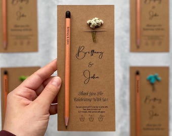 Gravierte Samen Bleistift Gastgeschenke: Benutzerdefinierte Samen Bleistifte für Hochzeits-Bulk Gefälligkeiten, Save The Date, Recycling Gastgeschenke für Hochzeitsgäste, Umweltfreundliches Geschenk