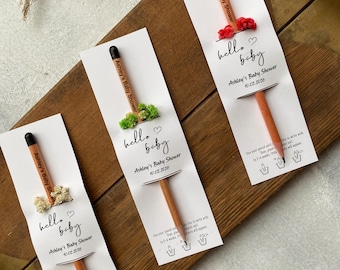 Sustainable Seed Pencil Gifts For Baby Shower Party Guests, Recyclable Pencil Favor For Baby Shower, Plantable Pencil Favor For Baby Shower