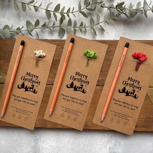 Plantable Xmas Seed Pencils, Eco-Friendly Christmas Favor, Christmas Seed Pencil Favor, Personalized Seed Pencil for Guest, Holiday Present