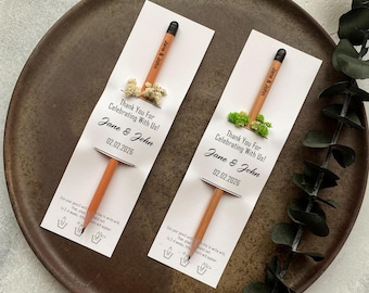 Custom Wedding Seed Pencil Favors – Eco-Friendly Plantable Pencils for Guests – Personalized Sustainable Wedding Gifts