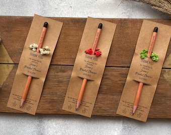 Engagement Celebration Plantable Seed Pencils, Custom Eco-Friendly Favors for Bridal Showers and Guests