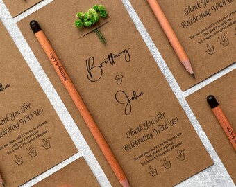 Sustainable Wedding Pencil Favors, Personalized Plantable Seed Pencils for Guests, Eco-Friendly Wedding Keepsakes, Wedding Pencil Favors