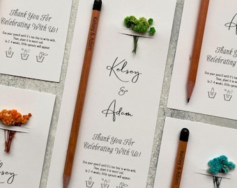 Zielone ołówki ślubne "Green Love", upominki dla gości z nasionami do sadzenia, ekologiczne prezenty ślubne, kwitnące upominki w formie ołówków, ekologiczne upominki ślubne