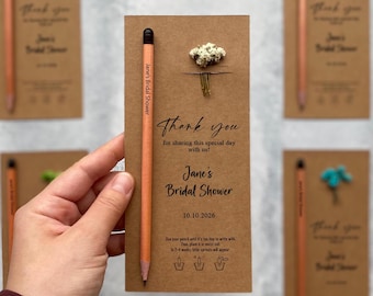 Personalisierte umweltfreundliche Bleistift Favors für Brautparty: Umweltfreundliche Samen Bleistift Geschenke für Brautdusche Gast, biologisch abbaubar Bleistift Favor