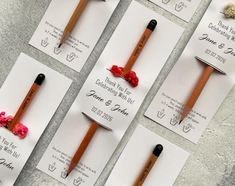 Custom Seed Pencils For Wedding Bulk Favors, Recycle Favors For Wedding Guest, Eco Friendly Gift, Engraved Seed Pencil Favors, Save The Date